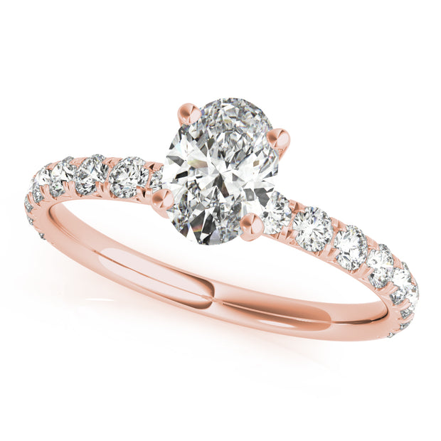 Single Row Diamond Engagement Ring