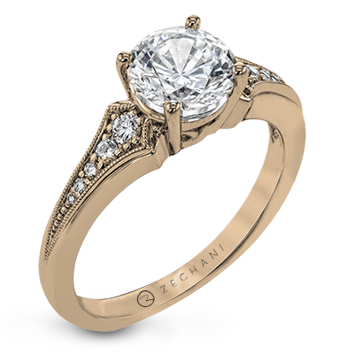 ZR1784 Engagement Ring in 14k Gold with Diamonds