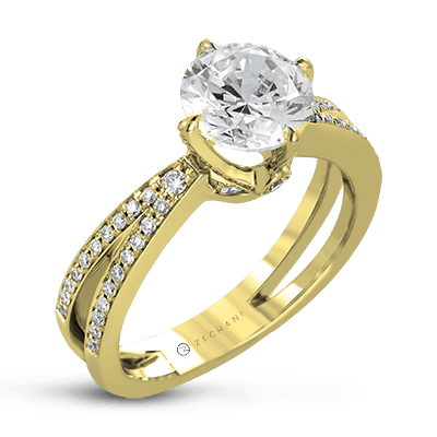 ZR1244 Engagement Ring in 14k Gold with Diamonds