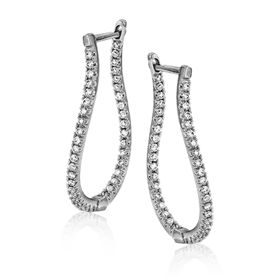 Hoop Earring in 14k Gold with Diamonds