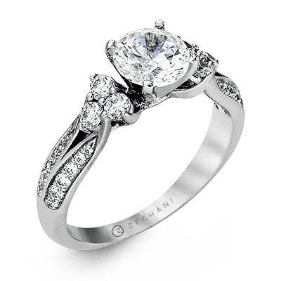 ZR342 Engagement Ring in 14k Gold with Diamonds