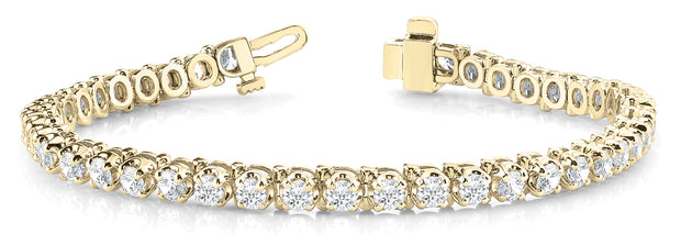 14K Yellow Gold Diamond Tennis Bracelet
