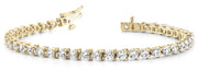 14K Yellow Gold Round Diamond Tennis Bracelet