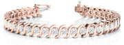 Rose Gold 3/4 CT Diamond S-Link Fashion Bracelet