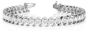 Multi-Diamond Round Link Fashion Bracelet