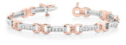 Rose Gold Diamond Tennis Bracelet - 1 CT Total