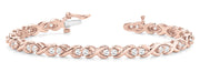 14K Rose Gold Diamond Line Bracelet - 1.75 ctw