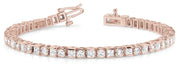 14K Rose Gold 4ct Diamond Bezel Bracelet