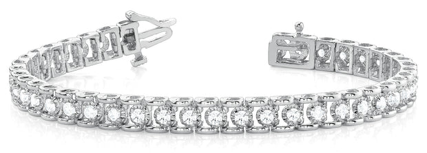 Round Diamond In-Line Tennis Bracelet