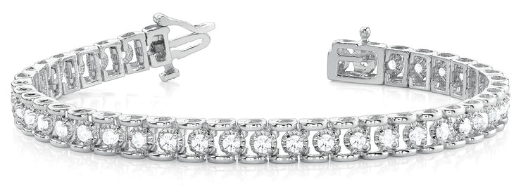 Round Diamond In-Line Tennis Bracelet