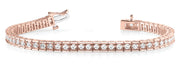 14K Rose Gold Round Diamond Tennis Bracelet
