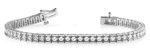 Round Diamond Tennis Line Bracelet