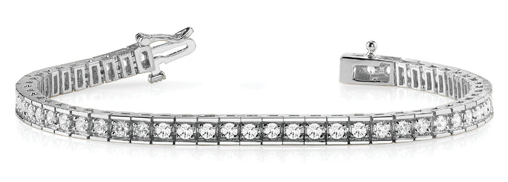 Round Diamond Tennis Line Bracelet