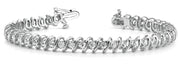 Multi-Diamond Round Link Fashion Bracelet