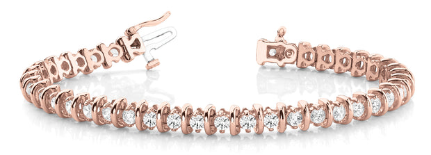 14K Rose Gold Diamond Line Bracelet