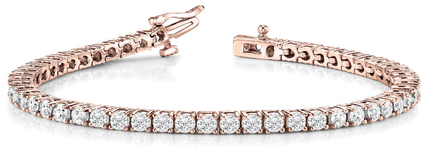 14K Rose Gold 10.38ctw Diamond Line Bracelet