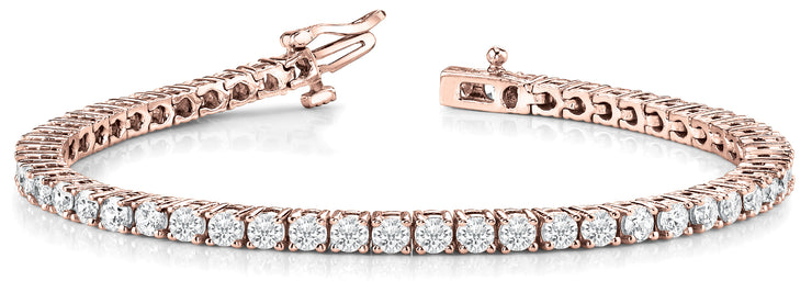 14K Rose Gold 10.38ctw Diamond Line Bracelet