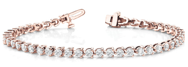 14K Rose Gold Round Diamond Fashion Bracelet