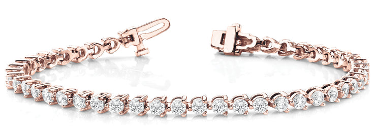 14K Rose Gold Round Diamond Fashion Bracelet
