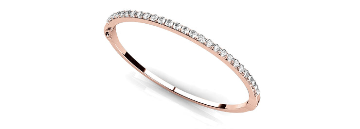 14K Rose Gold Diamond Fashion Bangle