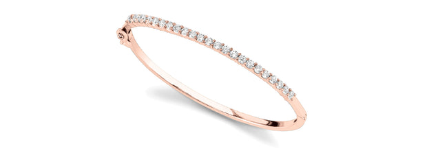 14K Rose Gold Diamond Fashion Bangle Bracelet