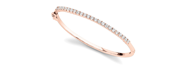 14K Rose Gold Diamond Fashion Bangle Bracelet