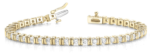 18K Yellow Gold 3.20ctw Round Diamond In-Line Bracelet