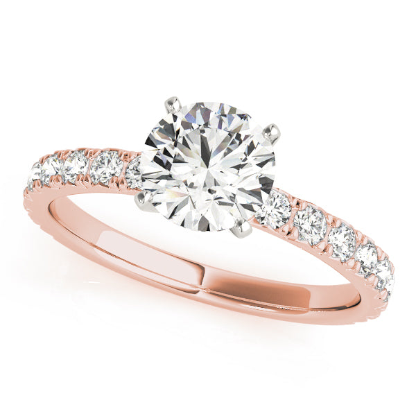 Single Row Diamond Engagement Ring