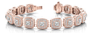 14K Rose Gold Multi-Diamond Fashion Bracelet