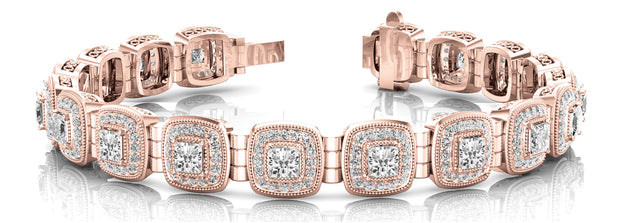 14K Rose Gold Multi-Diamond Fashion Bracelet