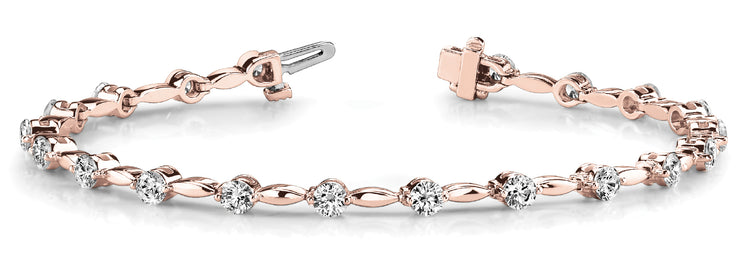 14K Rose Gold 1ctw Round Diamond Fashion Bracelet