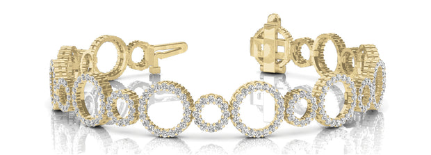 14K Yellow Gold Multi-Diamond Fashion Bracelet