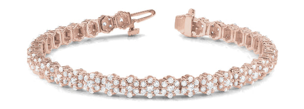 14K Rose Gold Multi-Diamond Fashion Bracelet