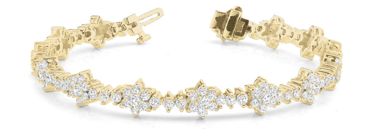 14K Yellow Gold Multi-Diamond Fashion Bracelet