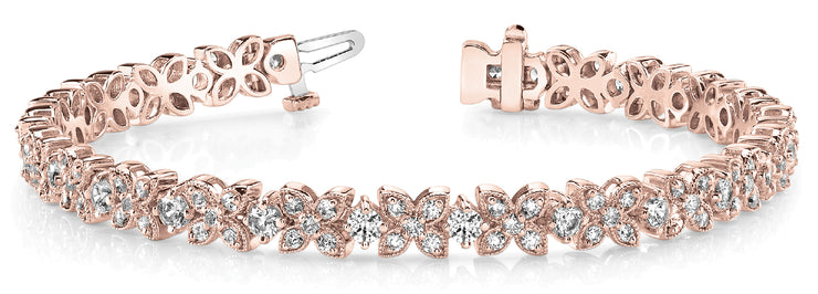 14K Rose Gold Diamond Fashion Bracelet
