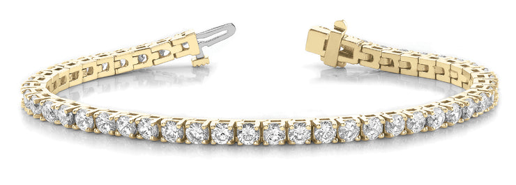 14K Yellow Gold 3ctw Diamond Line Bracelet