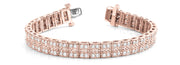 14K Rose Gold Multi-Row Diamond Tennis Bracelet