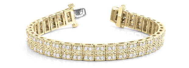 14K Yellow Gold 2.25 CT Diamond Line Bracelet