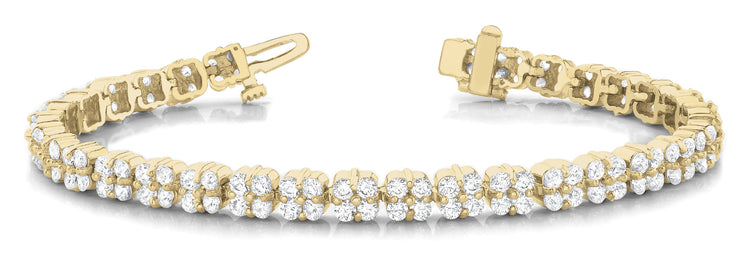 14K Yellow Gold 10.38ctw Round Diamond Bracelet