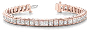 14K Rose Gold Square Diamond Fashion Bracelet