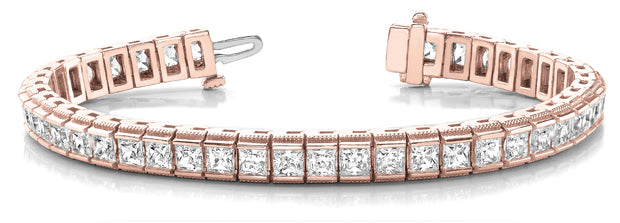14K Rose Gold Square Diamond Fashion Bracelet