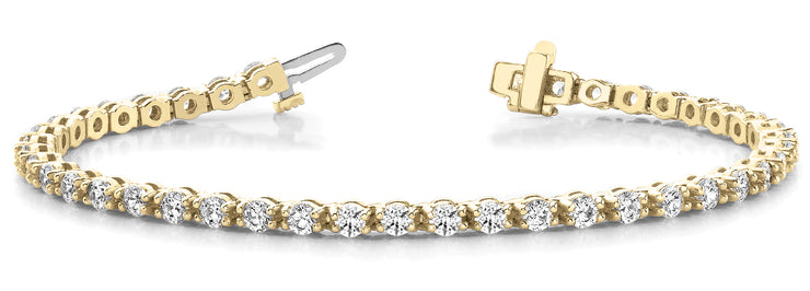 14K Yellow Gold Diamond Tennis Bracelet