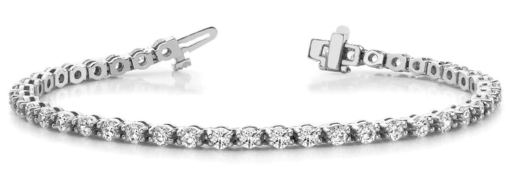 Round Diamond Tennis Line Bracelet