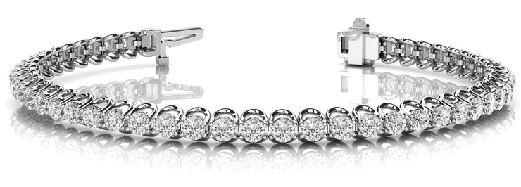 Round Diamond Tennis Line Bracelet