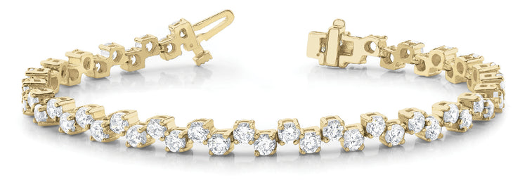 14K Yellow Gold Diamond Tennis Bracelet - 2 CTW