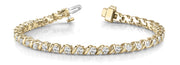 14K Yellow Gold Diamond In-Line Fashion Bracelet