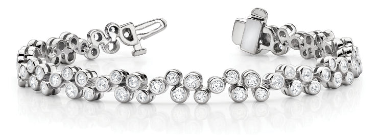 Multi-Diamond Fashion Link Bracelet