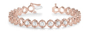 14K Rose Gold Round Diamond Fashion Bracelet