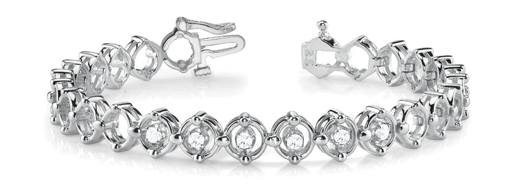 Multi-Diamond Round Tennis Bracelet