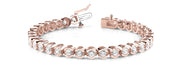Rose Gold 1ctw Round Diamond Bezel Bracelet